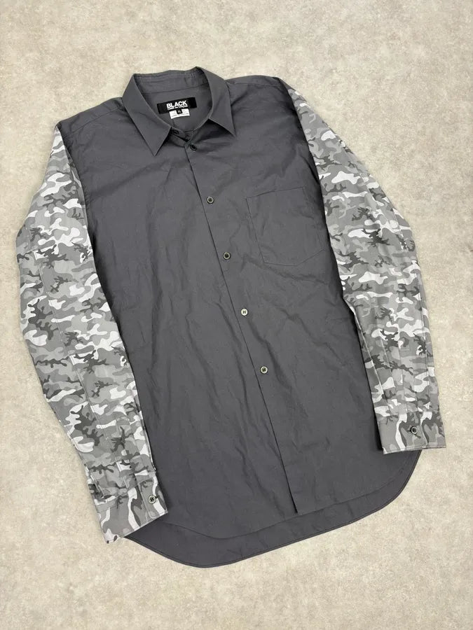 FW2020 Comme des Garçons Black Grey Camo Shirt uFAyLrj 3