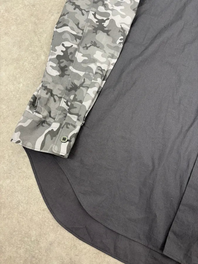 FW2020 Comme des Garçons Black Grey Camo Shirt uFAyLrj 7