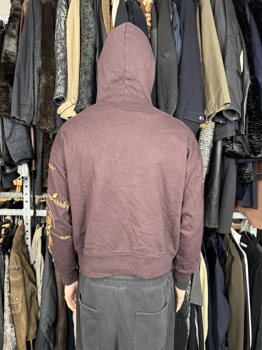 FW2020 Dries Van Noten Aubergine Purple Floral Embroidered Hoodie KAQoBON 2