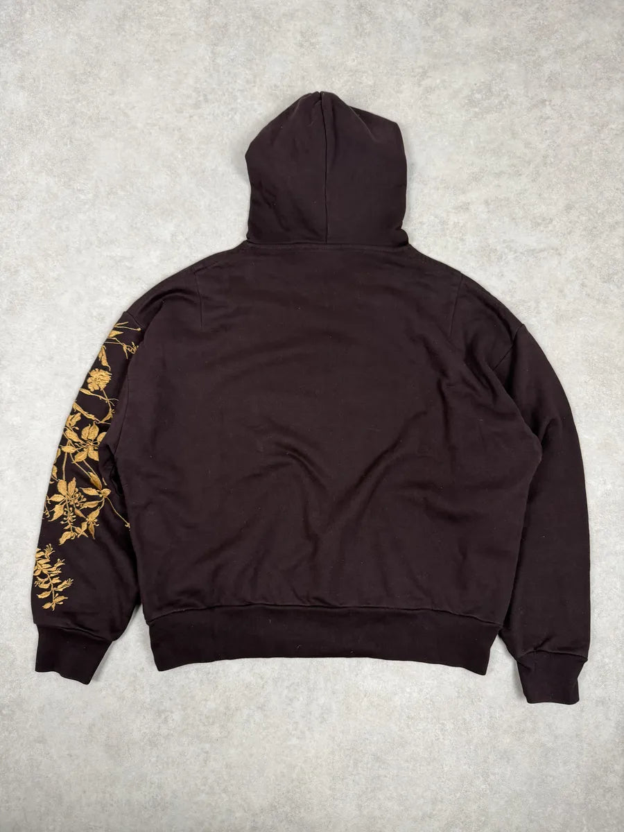 FW2020 Dries Van Noten Aubergine Purple Floral Embroidered Hoodie KAQoBON 3