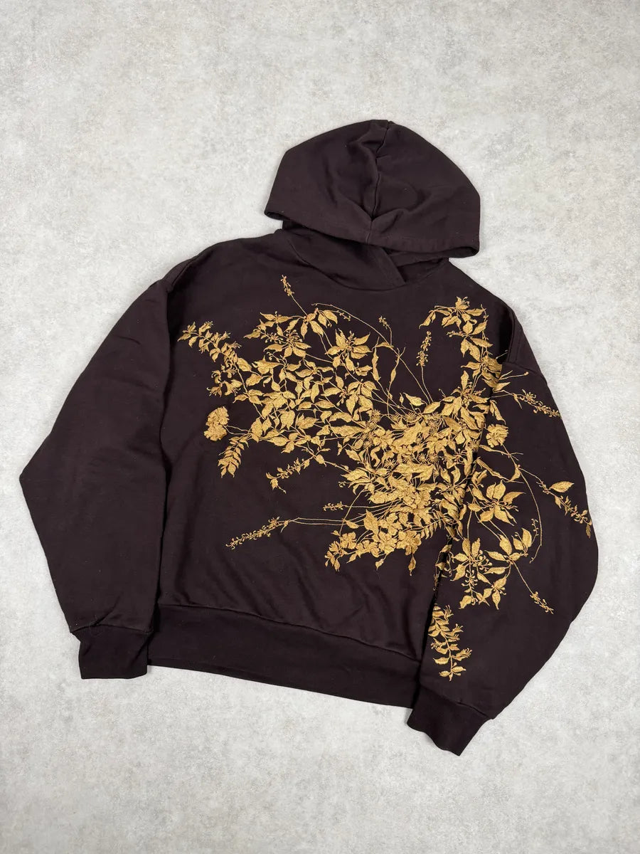 FW2020 Dries Van Noten Aubergine Purple Floral Embroidered Hoodie KAQoBON 4