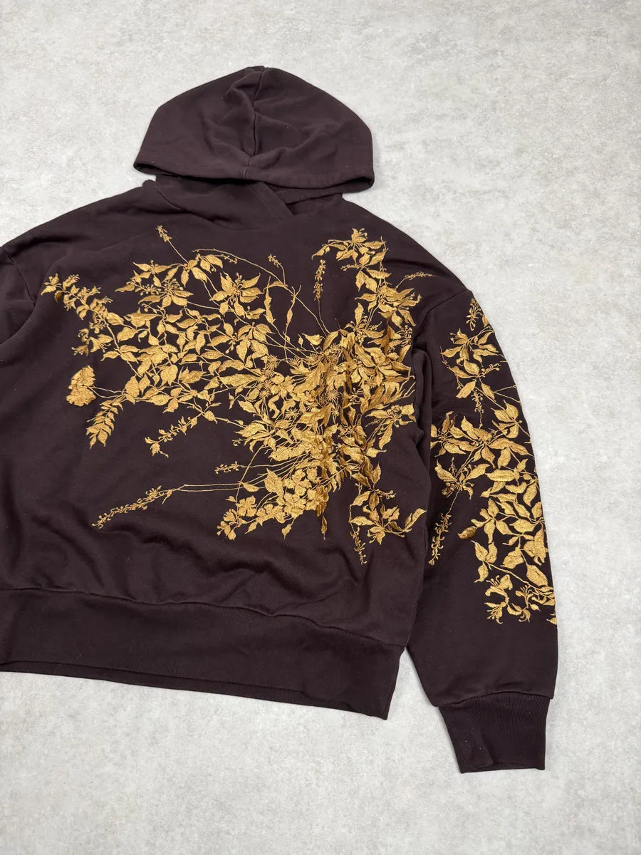 FW2020 Dries Van Noten Aubergine Purple Floral Embroidered Hoodie KAQoBON 6