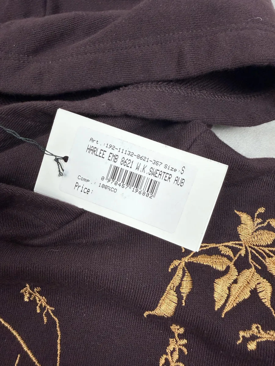 FW2020 Dries Van Noten Aubergine Purple Floral Embroidered Hoodie KAQoBON 8