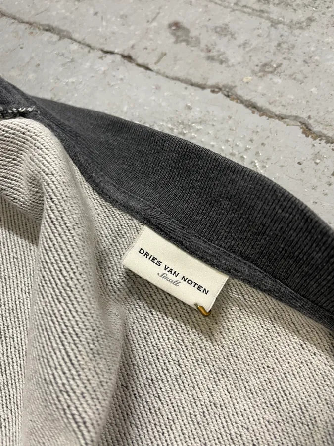 FW2020 Dries Van Noten Floral Grey Zip-up Sweater IuraUbb 8