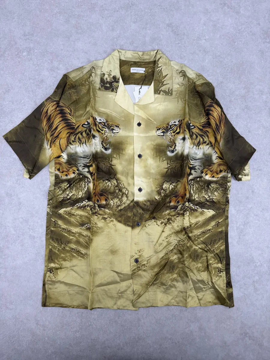 FW2020 Dries Van Noten Tiger Gold Shirt arSlpmN 1