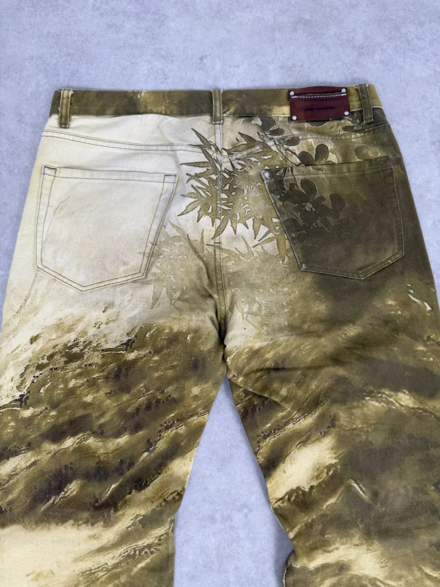 FW2020 Dries Van Noten Tiger Yellow Gold Pants foayOao 10