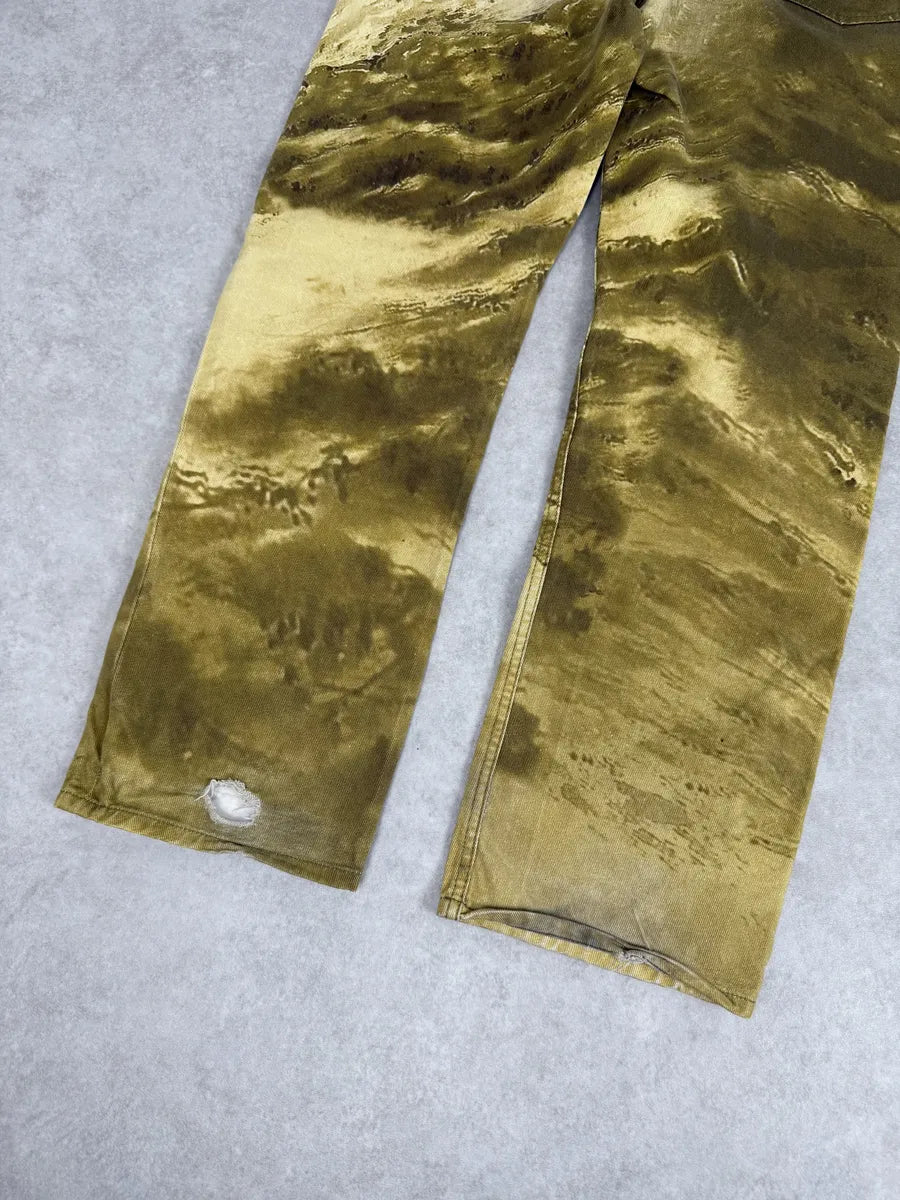 FW2020 Dries Van Noten Tiger Yellow Gold Pants foayOao 8