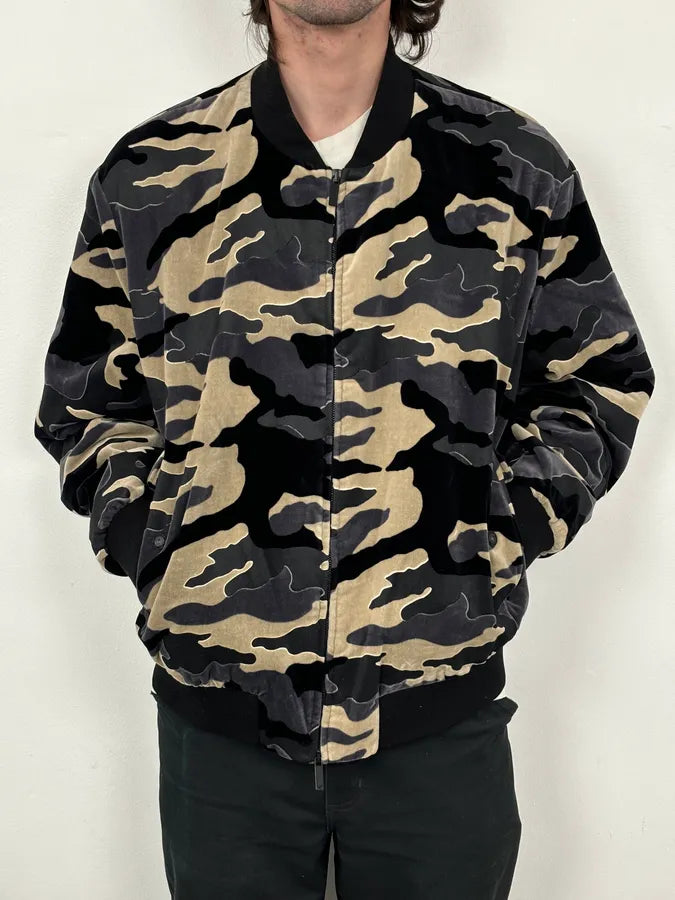 FW2020 Emporio Armani Camo Velvet Padded Bomber Jacket VDfMAEQ 0