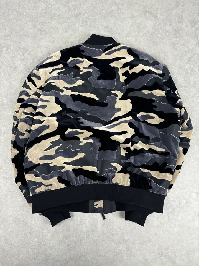 FW2020 Emporio Armani Camo Velvet Padded Bomber Jacket VDfMAEQ 3