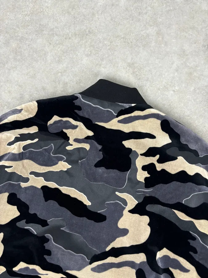 FW2020 Emporio Armani Camo Velvet Padded Bomber Jacket VDfMAEQ 5