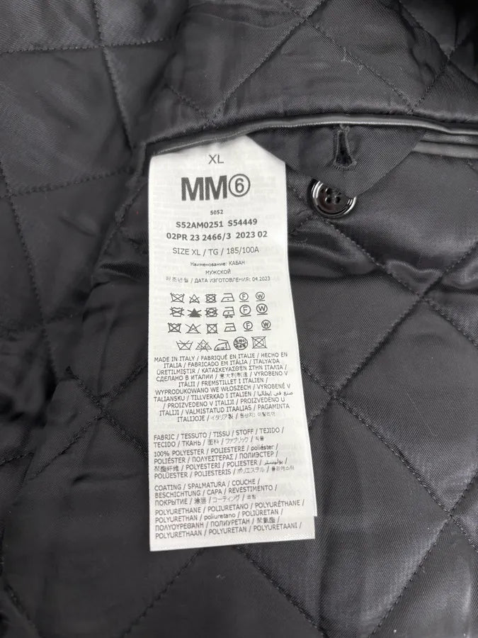 FW2023 Maison Margiela Black Faux Leather Bomber Jacket EXazBzw 11