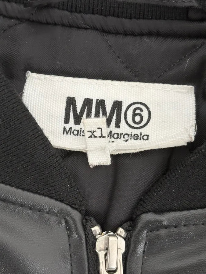 FW2023 Maison Margiela Black Faux Leather Bomber Jacket EXazBzw 10
