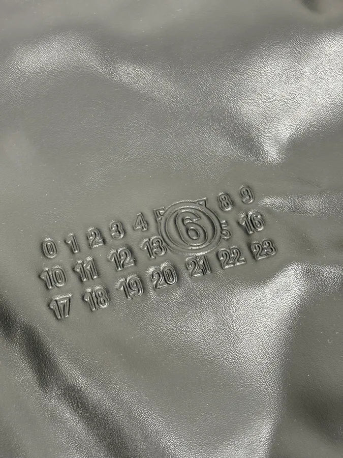 FW2023 Maison Margiela Black Bomber Jacket Faux Leather Calendar Emboss Size XL EXazBzw 8