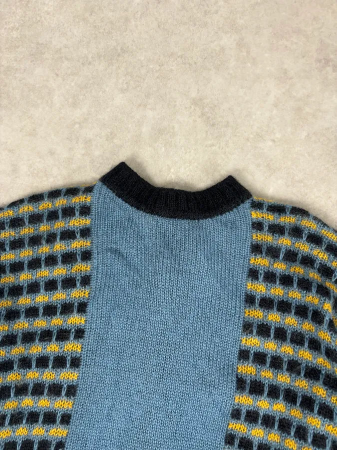 FW2020 Marni Blue Cardigan Wool Distressed  QycINWw 6