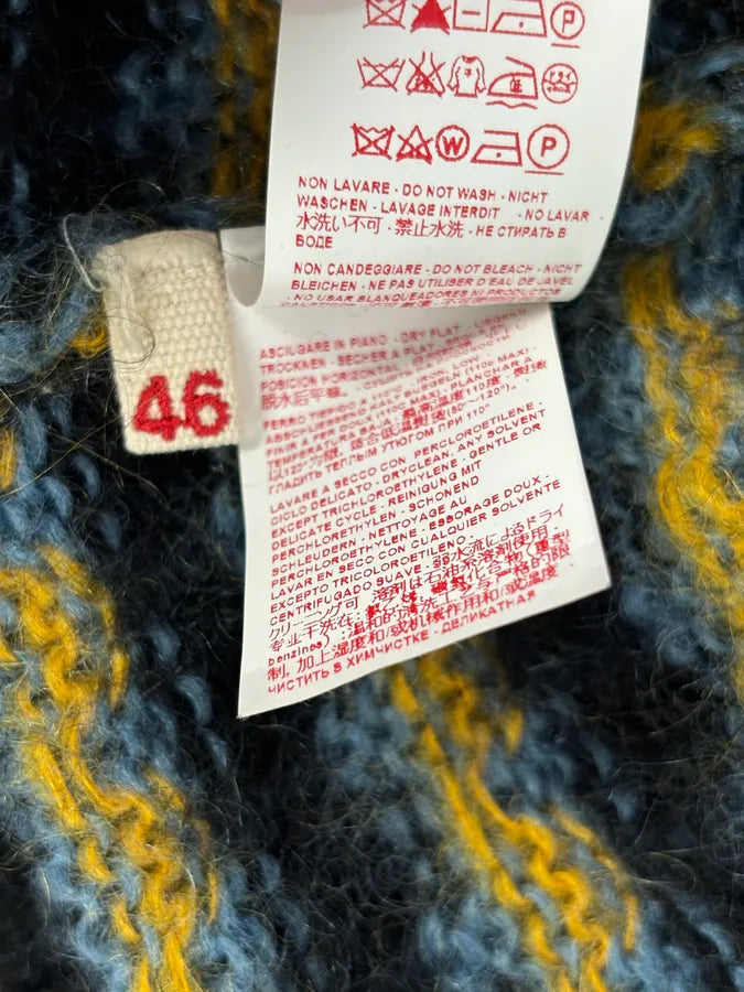 FW2020 Marni Blue Cardigan Wool Distressed  QycINWw 11