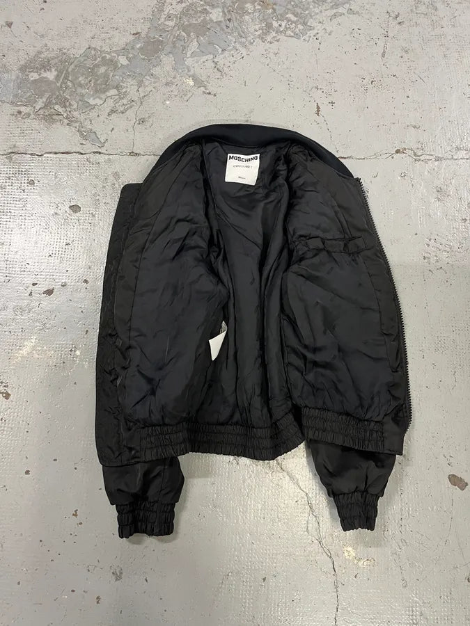 FW2020 Moschino Technical Multi-Pocket Black Bomber Jacket MCADjSF 7