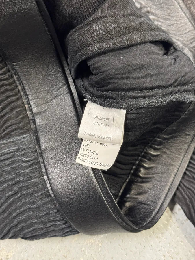 FW2021 Givenchy Organic Pleats Black Trucker Jacket nFJXBuA 11