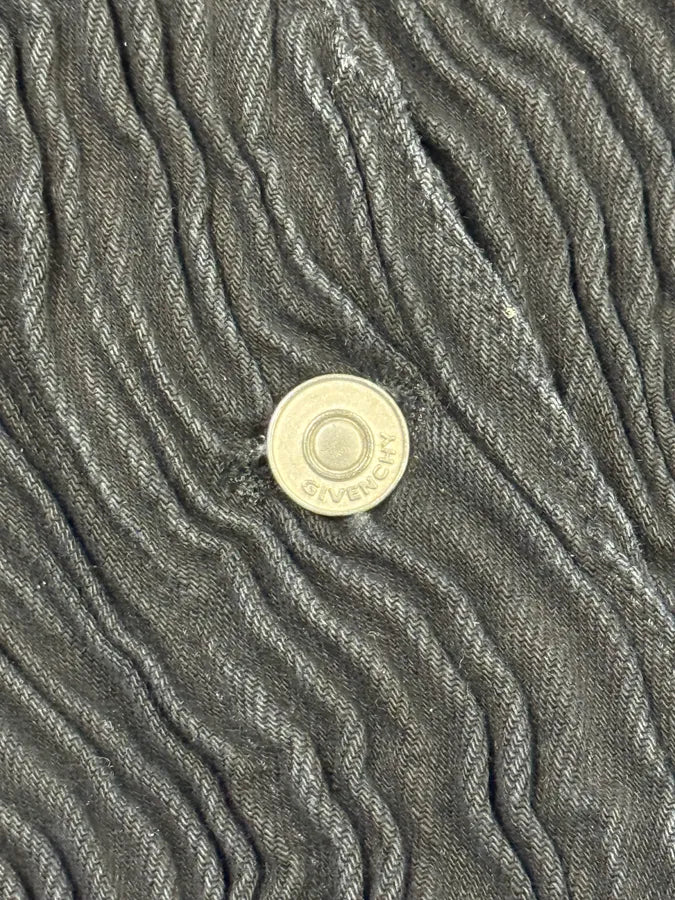 FW2021 Givenchy Organic Pleats Black Trucker Jacket nFJXBuA 3