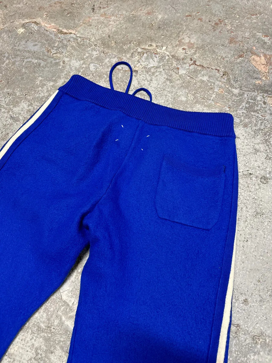 FW2021 Maison Margiela Side Stripe Blue Felted Wool Knit Sweatpants YOKCGYD 5