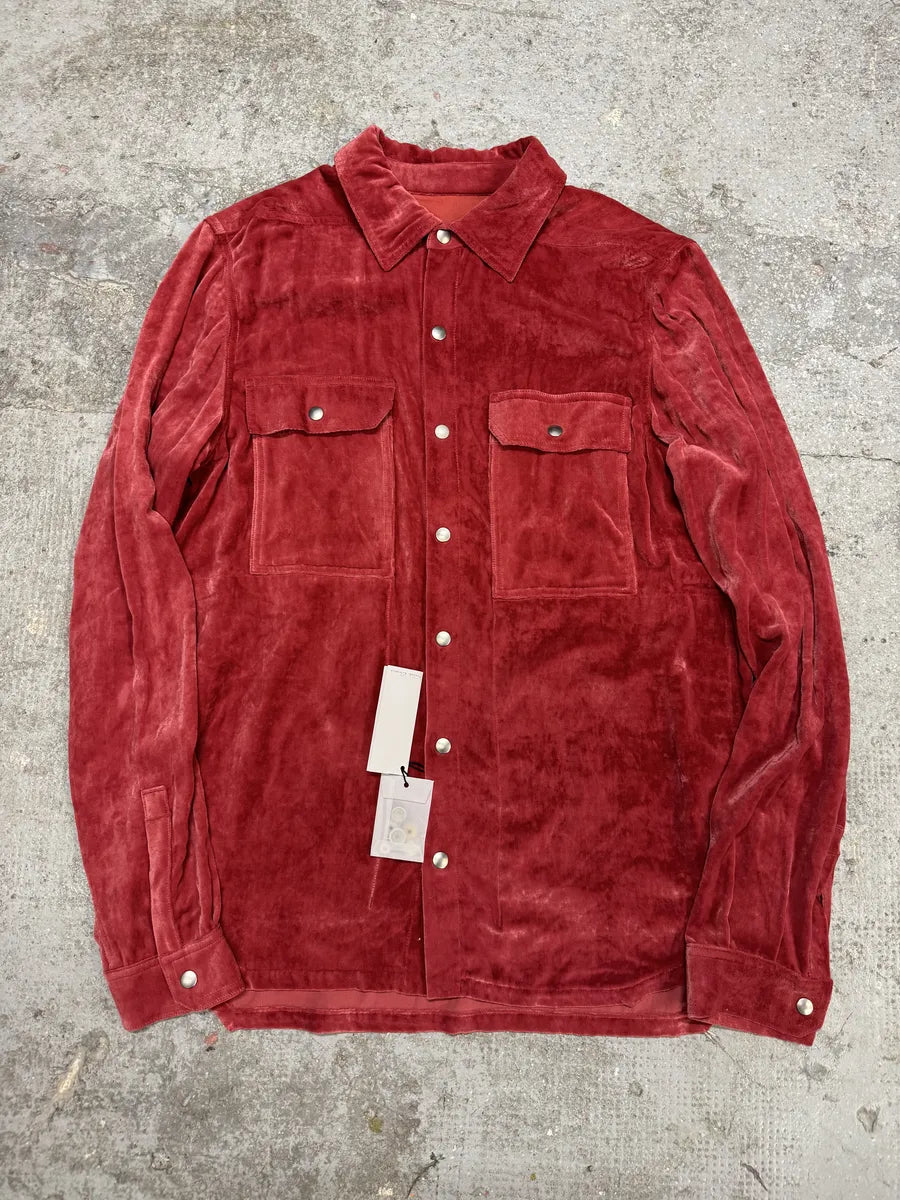 FW2021 Rick Owens Red Velvet Shirt (M) 0