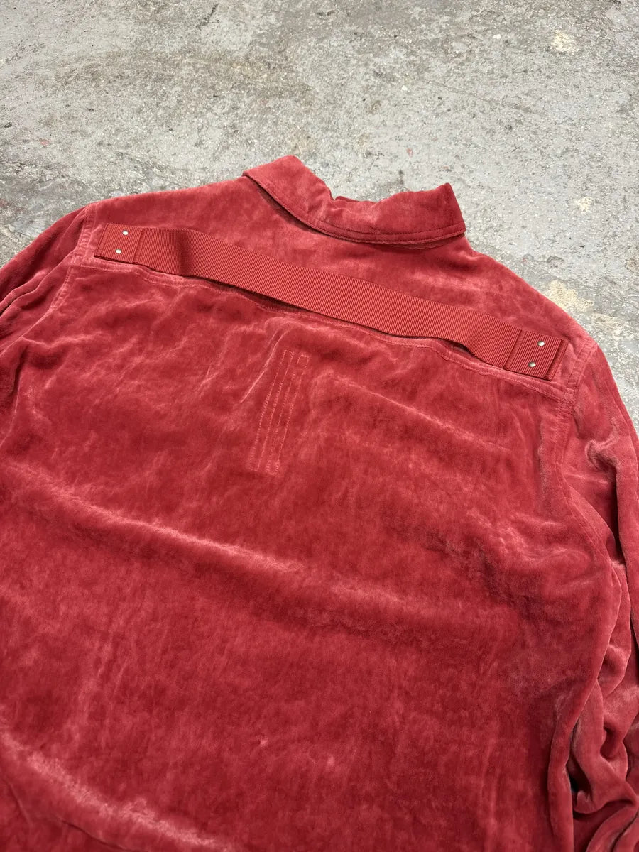 FW2021 Rick Owens Red Velvet Shirt (M) 4