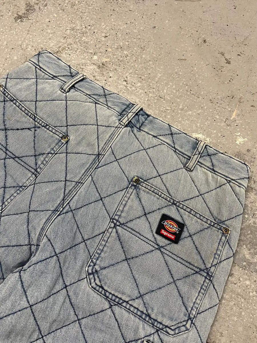 FW2021 Supreme Dickies Blue Denim Double Knee Quilted Jeans (M/L) OeQIGmV 12