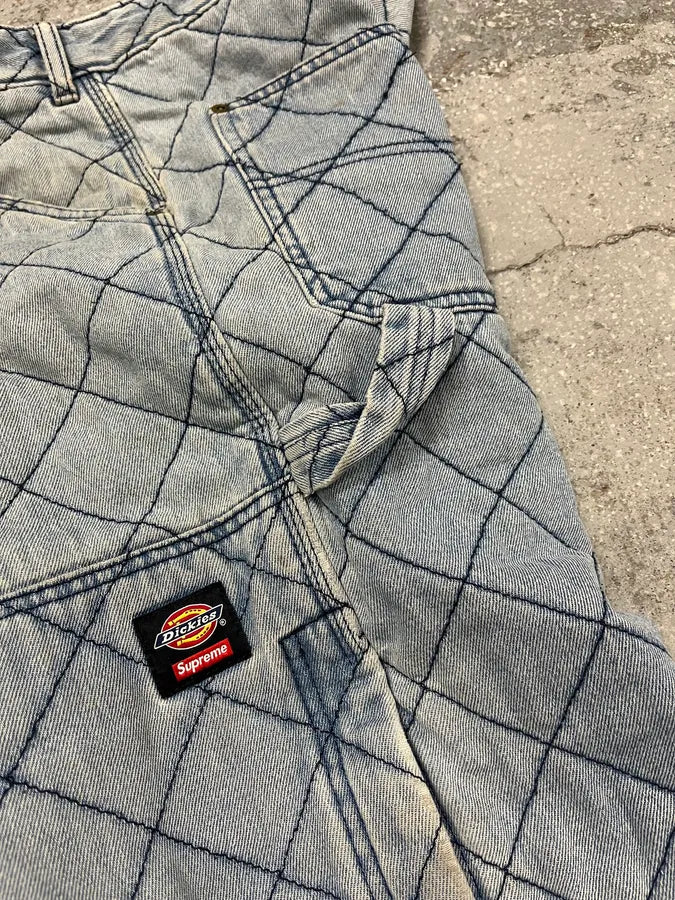 FW2021 Supreme Dickies Blue Denim Double Knee Quilted Jeans (M/L) OeQIGmV 15