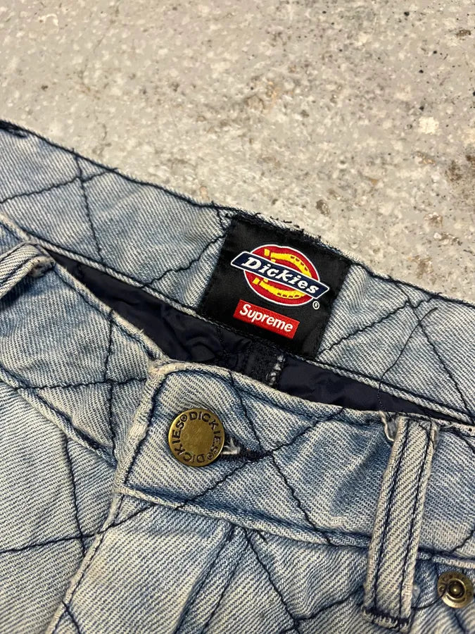 FW2021 Supreme Dickies Blue Denim Double Knee Quilted Jeans (M/L) OeQIGmV 16