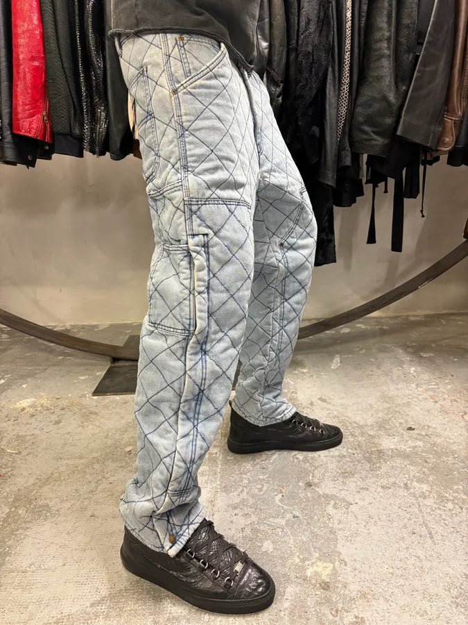 FW2021 Supreme Dickies Blue Denim Double Knee Quilted Jeans (M/L) OeQIGmV 4