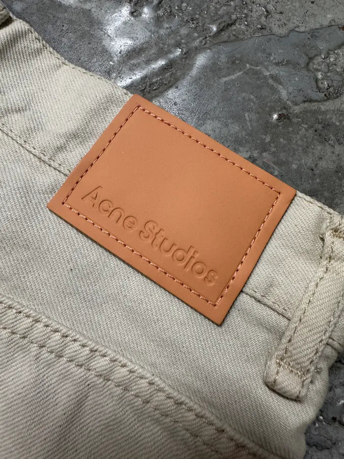 FW2022 Acne Studios White Destroyed Baggy White Denim Jeans juztVIv 12