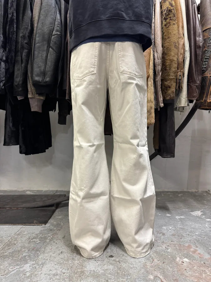 FW2022 Acne Studios White Destroyed Baggy White Denim Jeans juztVIv 5