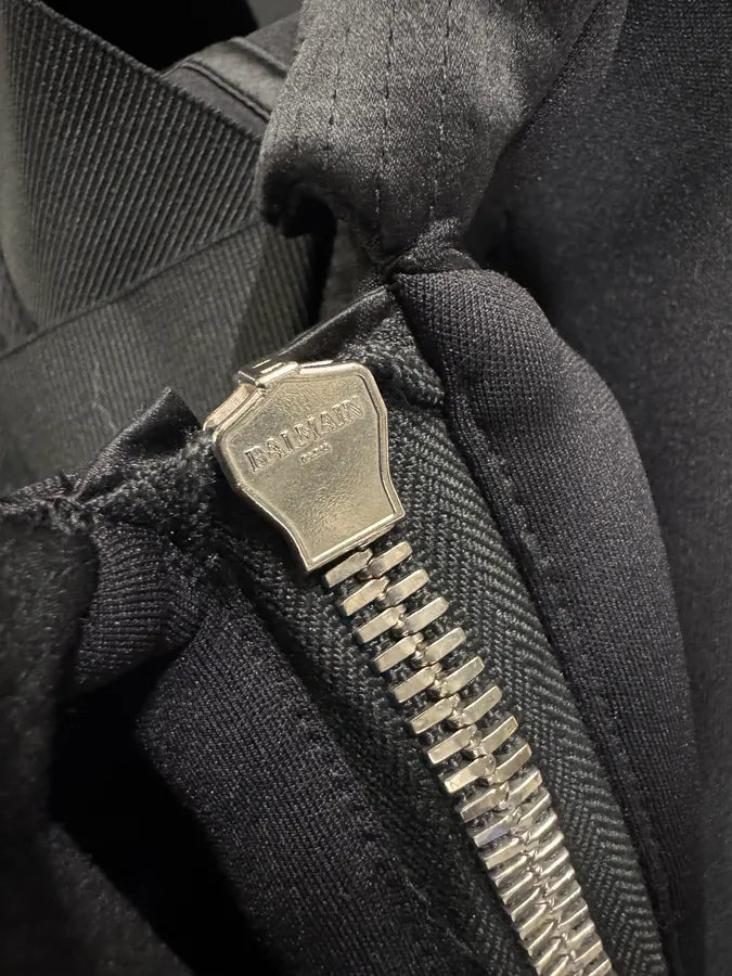 FW2022 Balmain Black Bondage Contemporary Blazer Jacket nCpxdcG 7