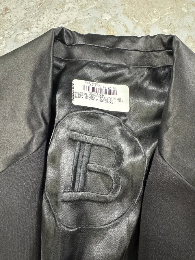 FW2022 Balmain Black Bondage Contemporary Blazer Jacket nCpxdcG 8