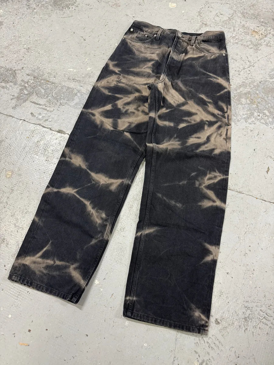 FW2022 Dries Van Noten Black & Beige Acid Large Pants UobScOe 8