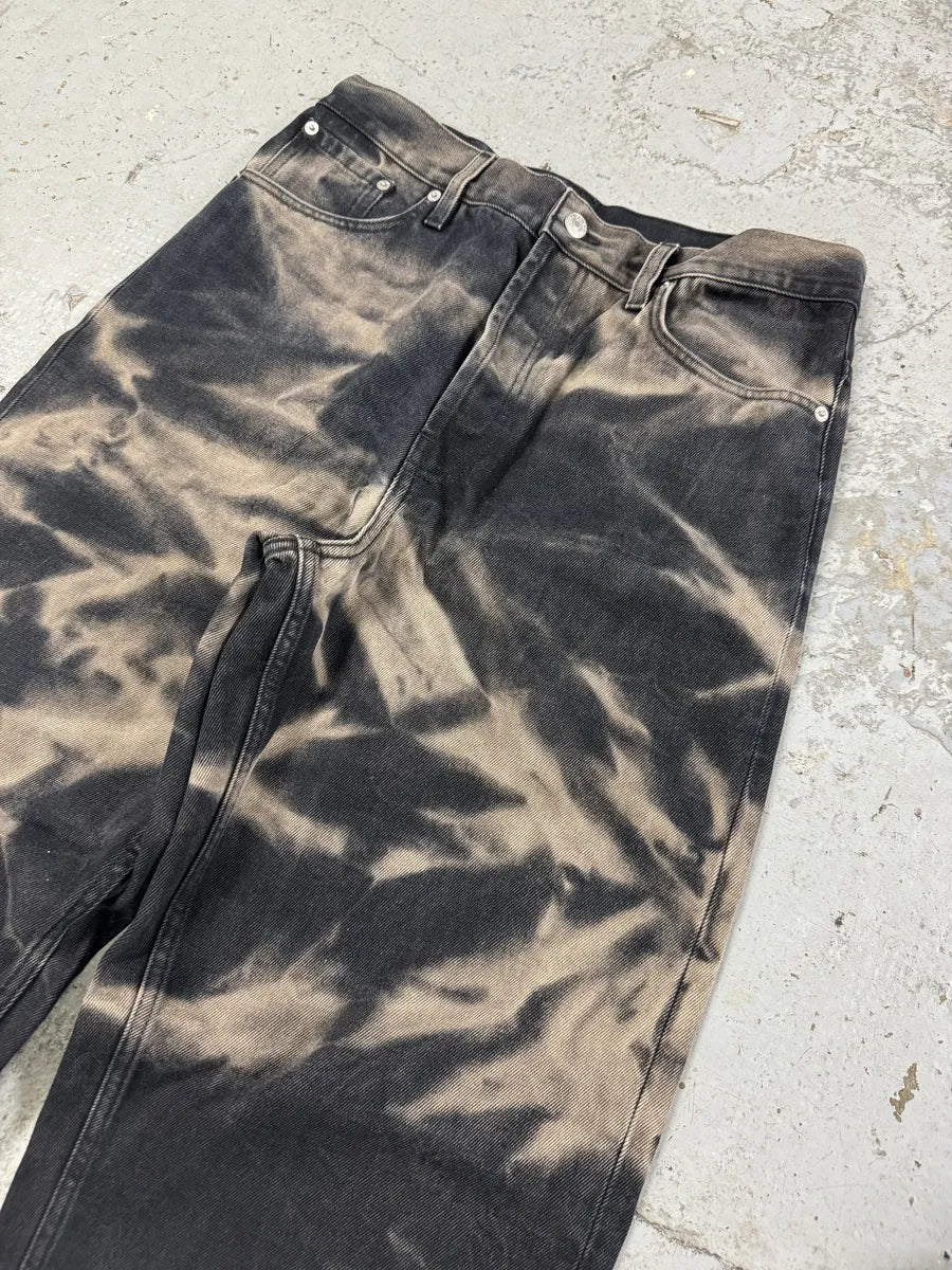 FW2022 Dries Van Noten Black & Beige Acid Large Pants UobScOe 9