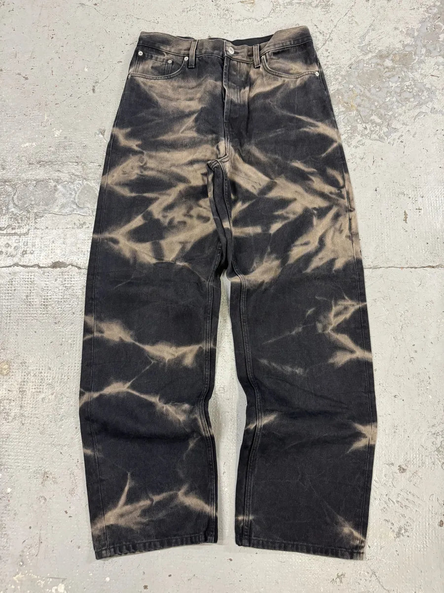 FW2022 Dries Van Noten Black & Beige Acid Large Pants UobScOe 2