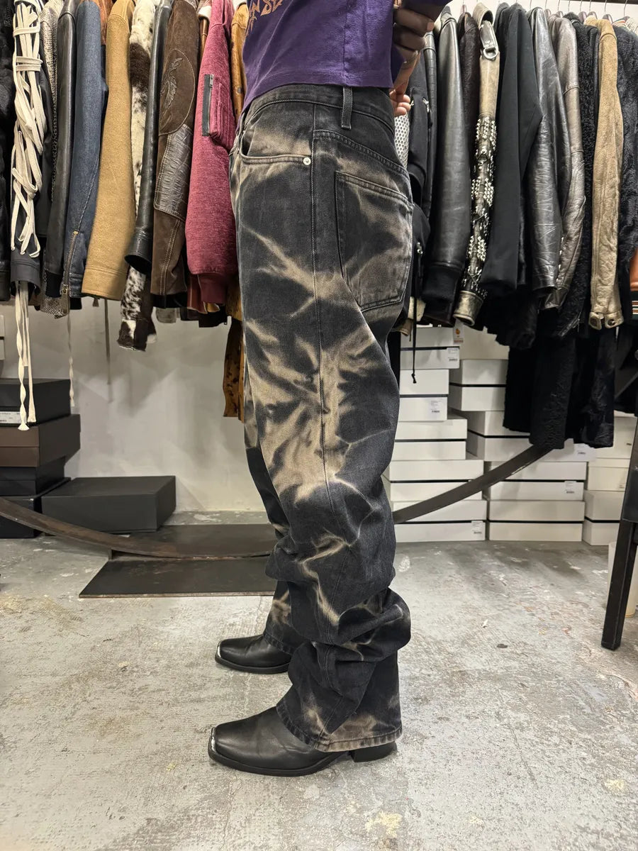 FW2022 Dries Van Noten Black & Beige Acid Large Pants UobScOe 3