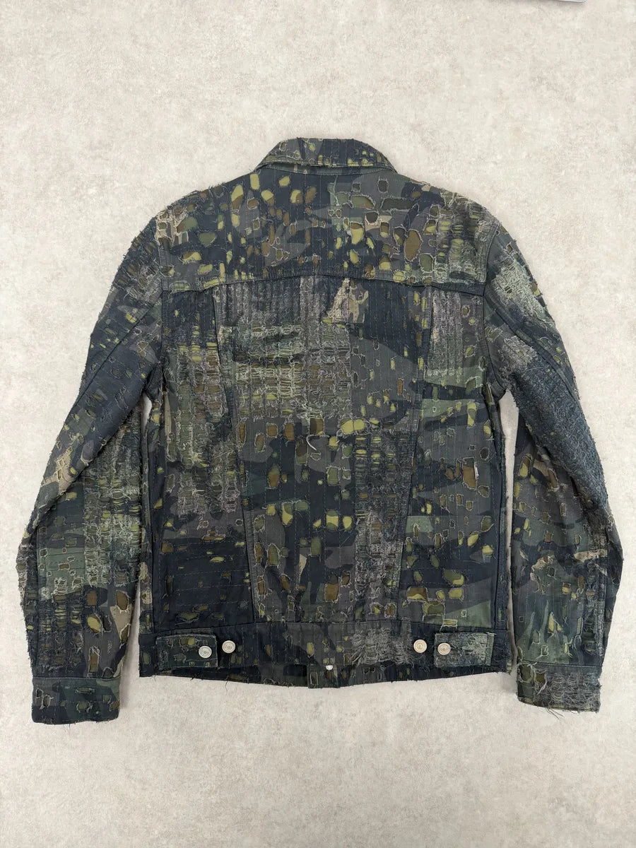 FW2022 Givenchy Boro Camo Distressed Trucker Jacket by Matthew Williams NBVpjKN 1