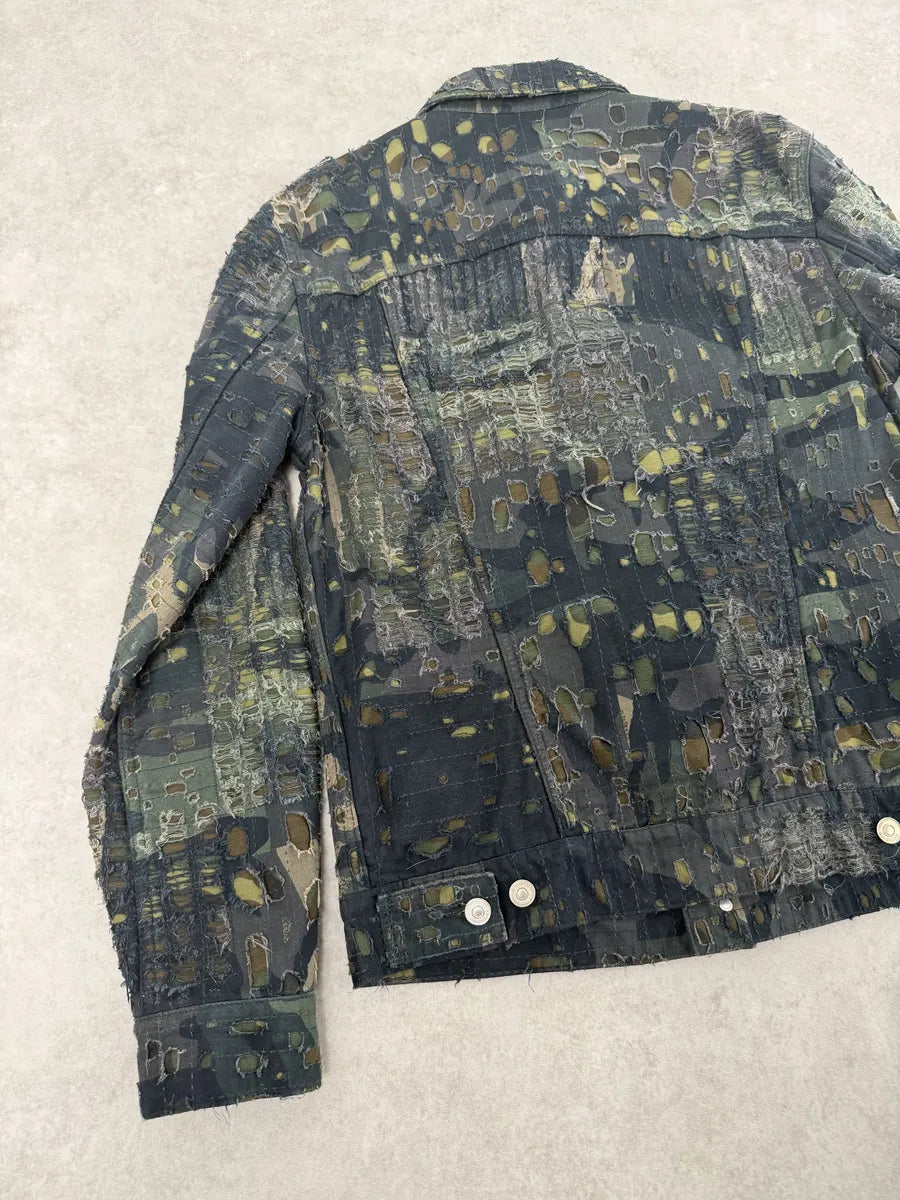 FW2022 Givenchy Boro Camo Distressed Trucker Jacket by Matthew Williams NBVpjKN 12