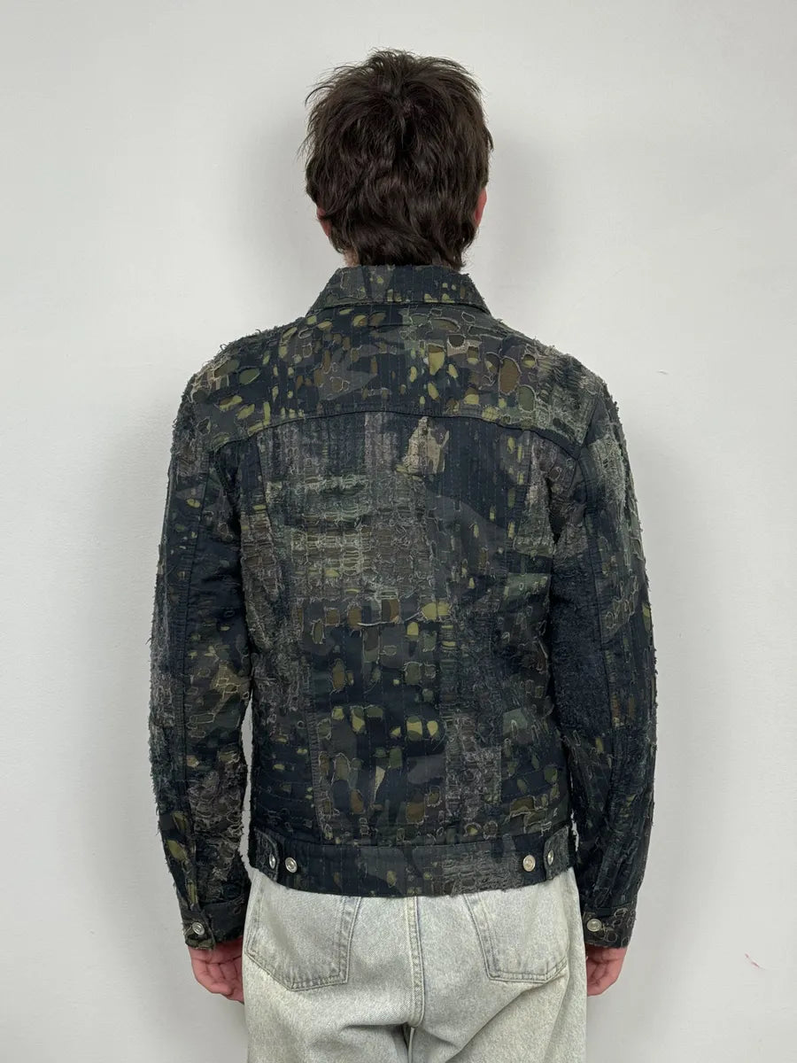 FW2022 Givenchy Boro Camo Distressed Trucker Jacket by Matthew Williams NBVpjKN 3