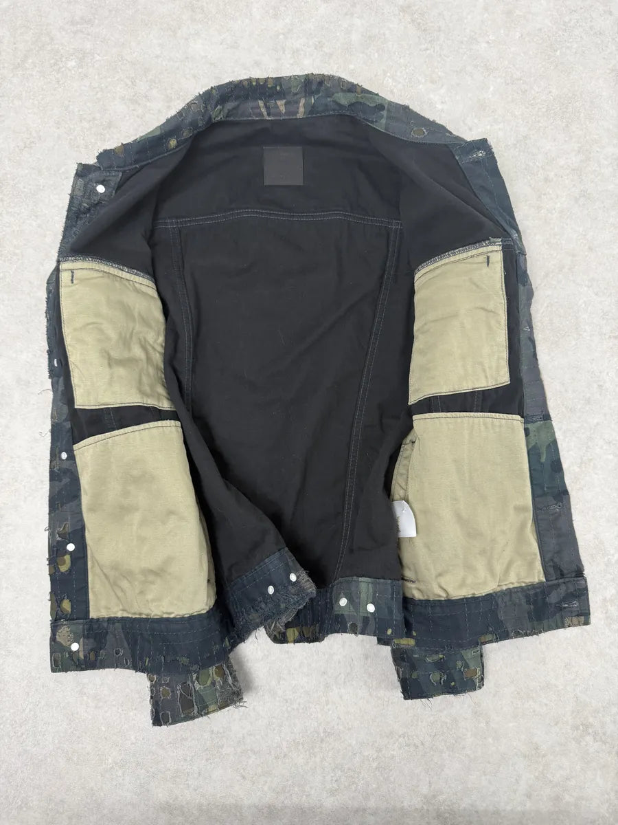 FW2022 Givenchy Boro Camo Distressed Trucker Jacket by Matthew Williams NBVpjKN 8