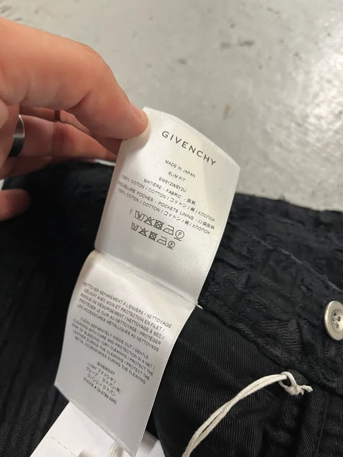 SS2021 Givenchy Slim Denim Black Front Zips Boro Pants BPtgoRS 12
