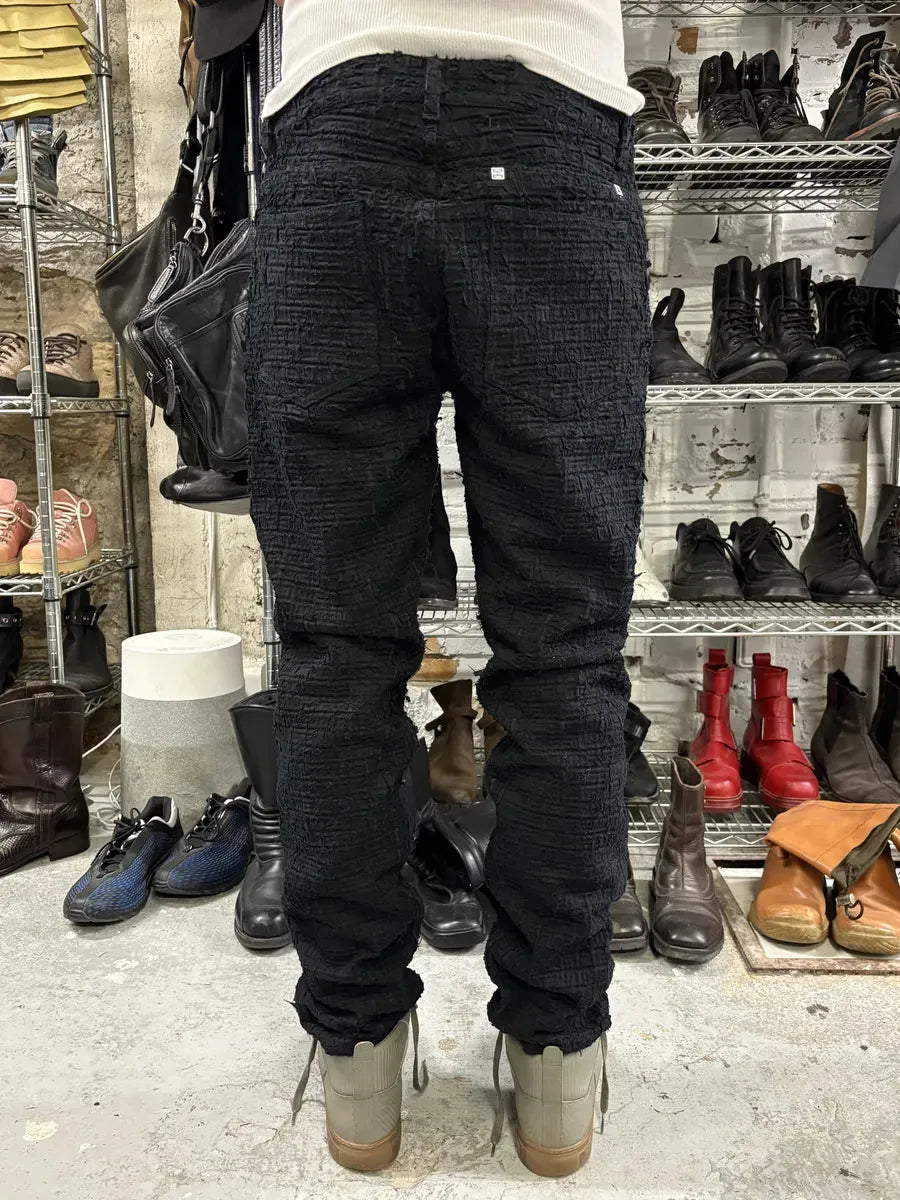 SS2021 Givenchy Slim Denim Black Front Zips Boro Pants BPtgoRS 2