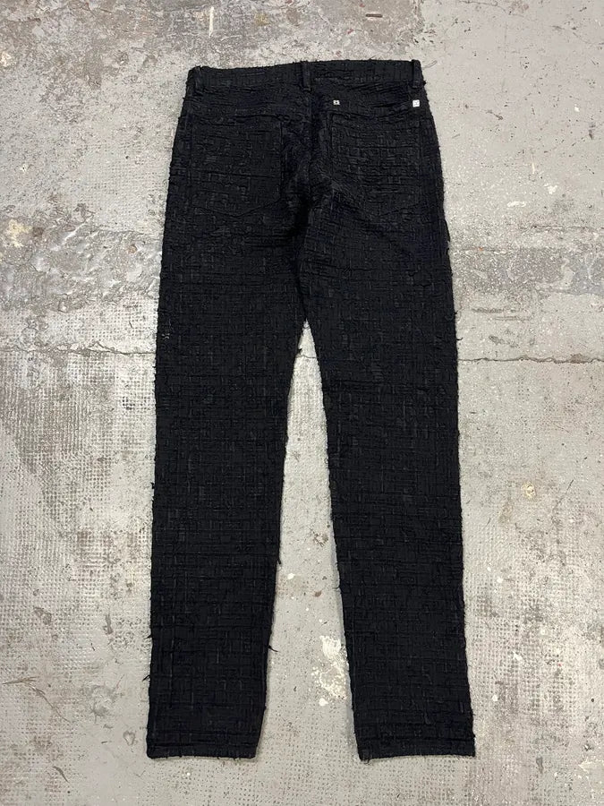 SS2021 Givenchy Slim Denim Black Front Zips Boro Pants BPtgoRS 3