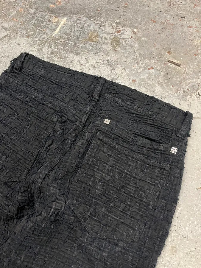 SS2021 Givenchy Slim Denim Black Front Zips Boro Pants BPtgoRS 5