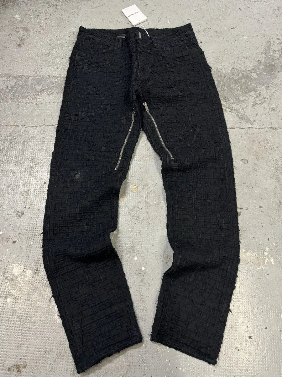 FW2022 Givenchy Slim Denim Black Front Zips Boro Pants (L) COqmGOA 0