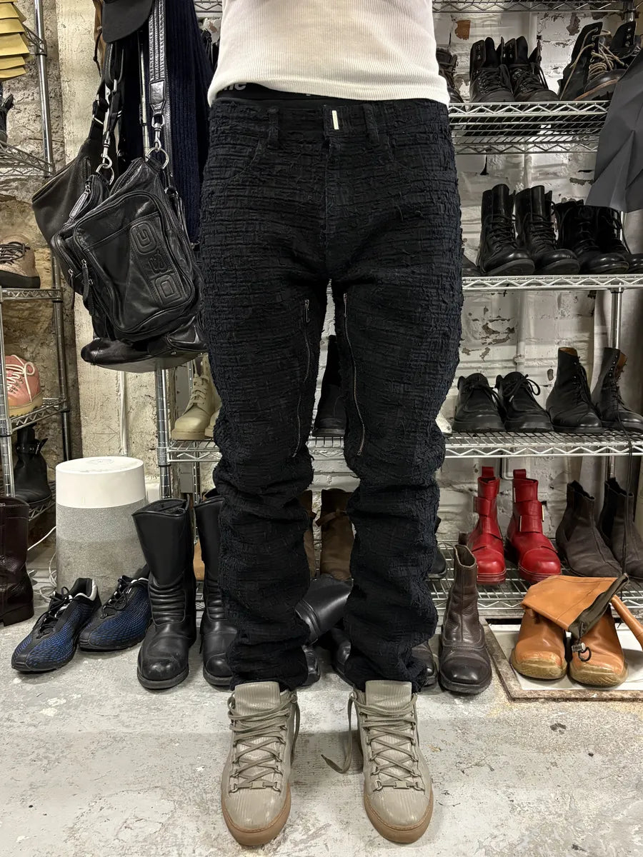 FW2022 Givenchy Slim Denim Black Front Zips Boro Pants (L) COqmGOA 1