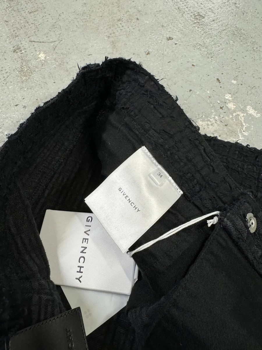 FW2022 Givenchy Slim Denim Black Front Zips Boro Pants (L) COqmGOA 10