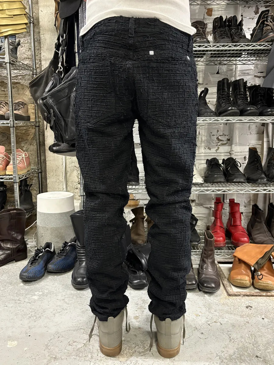 FW2022 Givenchy Slim Denim Black Front Zips Boro Pants (L) COqmGOA 2