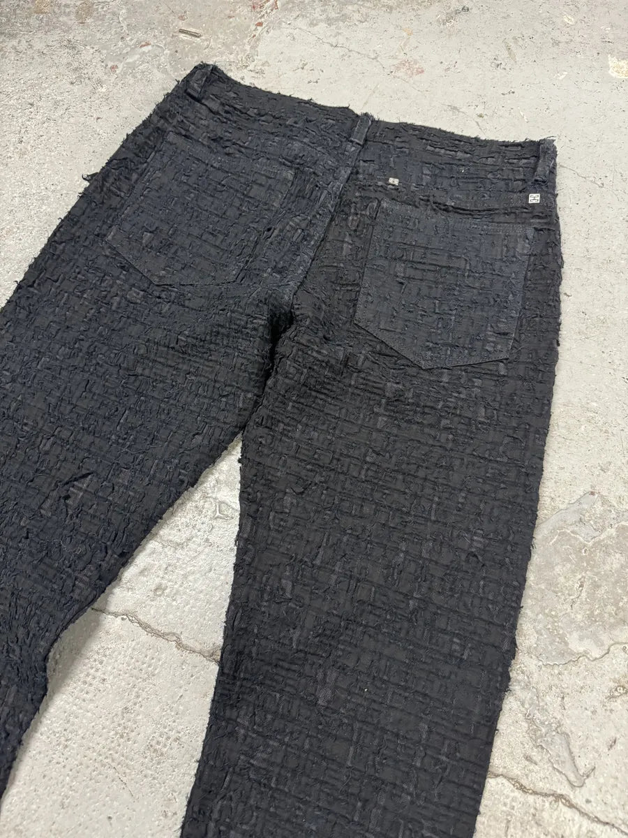 FW2022 Givenchy Slim Denim Black Front Zips Boro Pants (L) COqmGOA 4